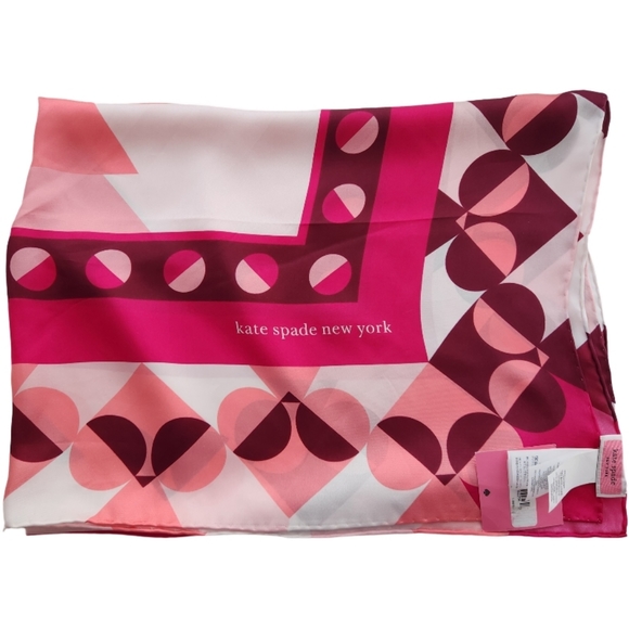 KATE SPADE Silk Geo Spade Scarf - Picture 4 of 9